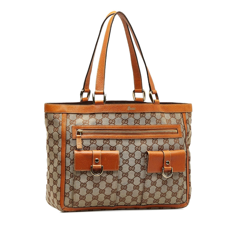 Gucci GG Canvas Abbey Pocket Tote (SHG-O540WB)