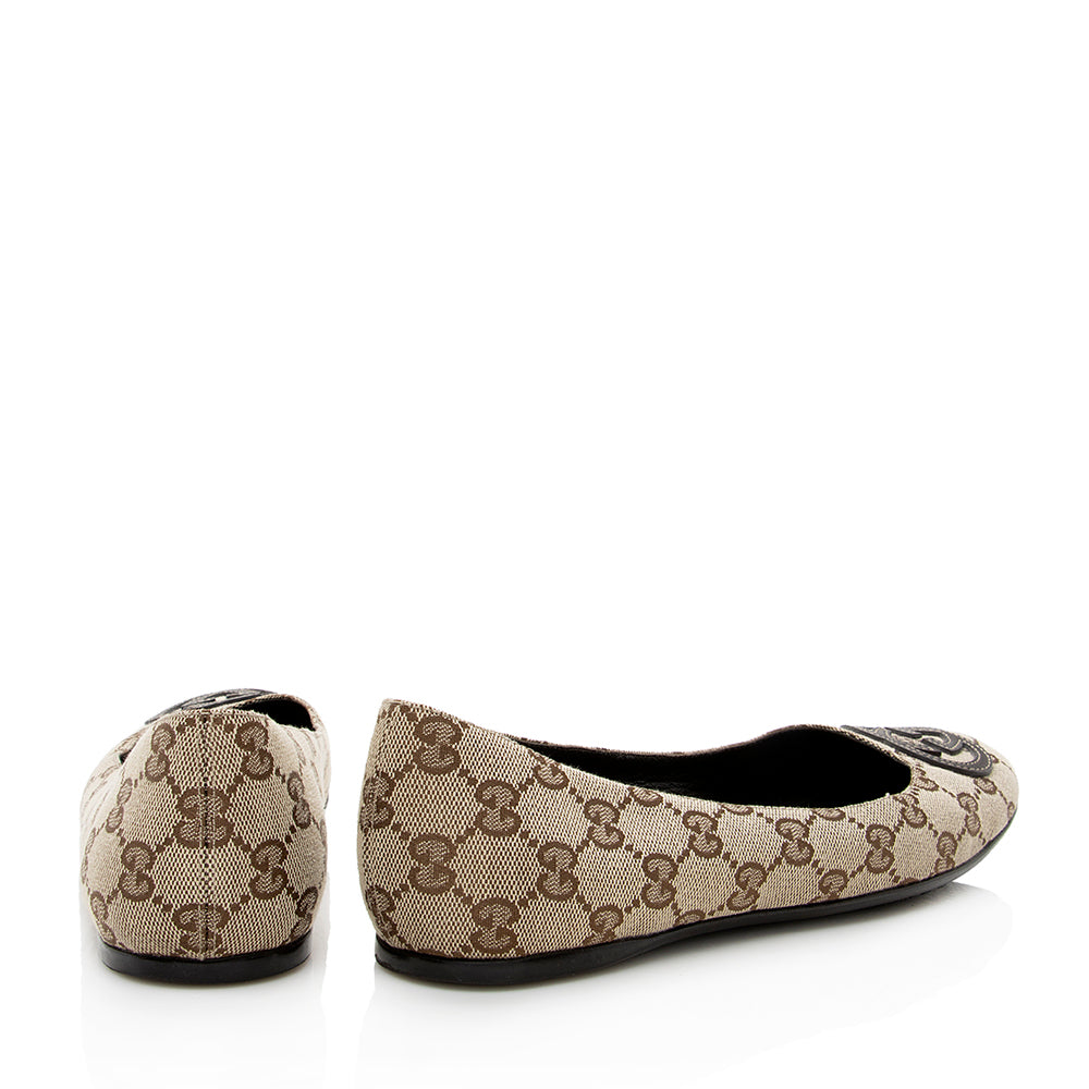 Gucci Gucci Canvas Ballet Flats - Size 8 / 38 (SHF-19280)