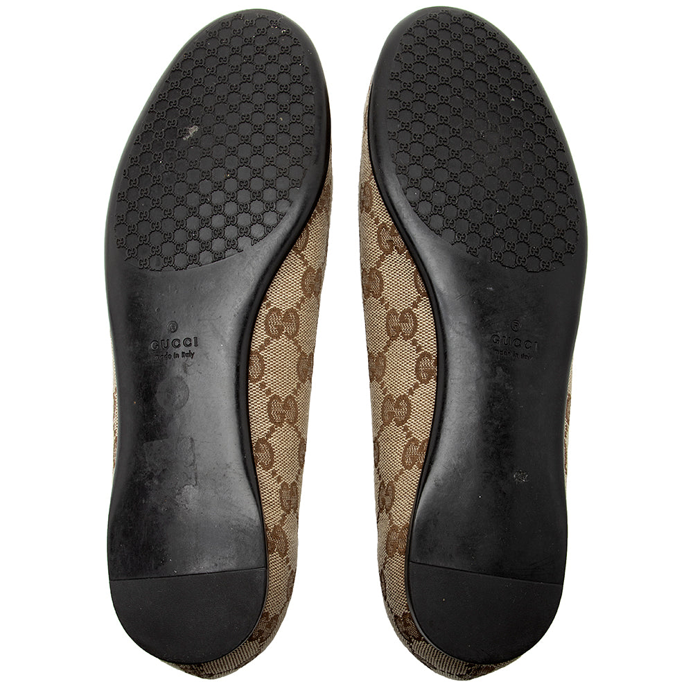 Gucci Gucci Canvas Ballet Flats - Size 8 / 38 (SHF-19280)