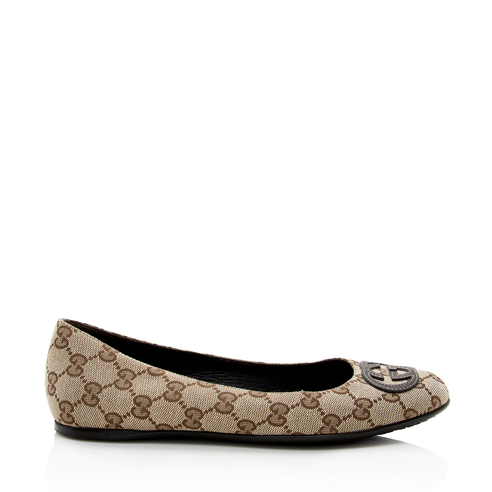 Gucci Gucci Canvas Ballet Flats - Size 8 / 38 (SHF-19280)