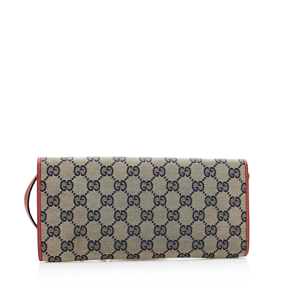 Gucci Gucci Canvas Bamboo Bar Clutch (SHF-20744)