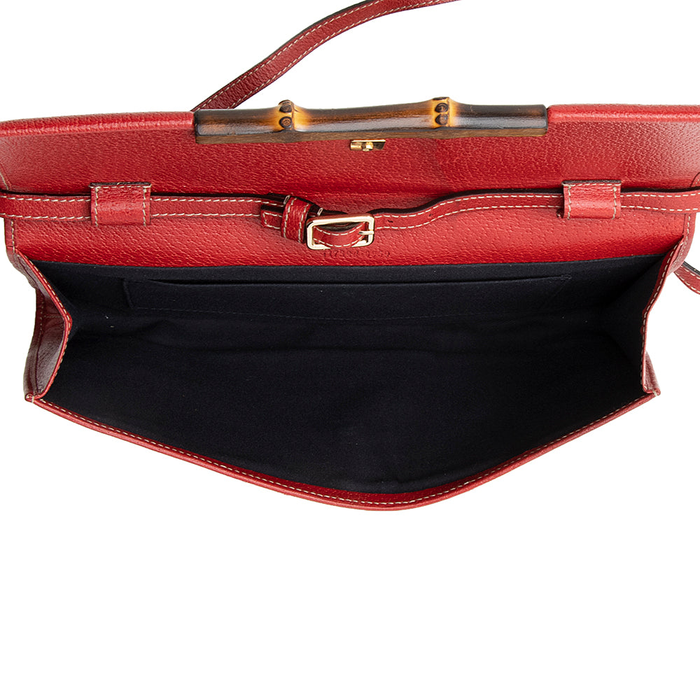 Gucci Gucci Canvas Bamboo Bar Clutch (SHF-20744)