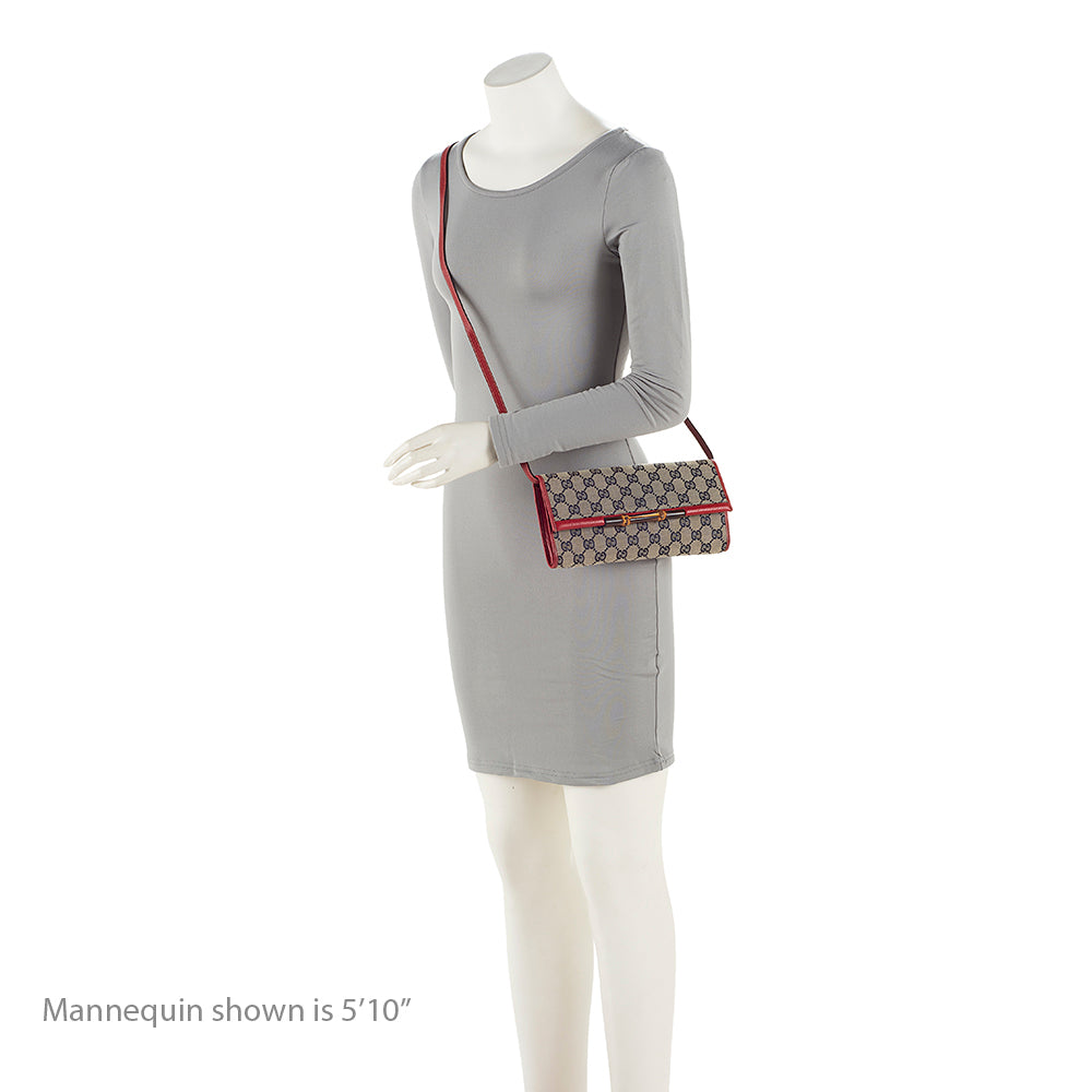 Gucci Gucci Canvas Bamboo Bar Clutch (SHF-20744)