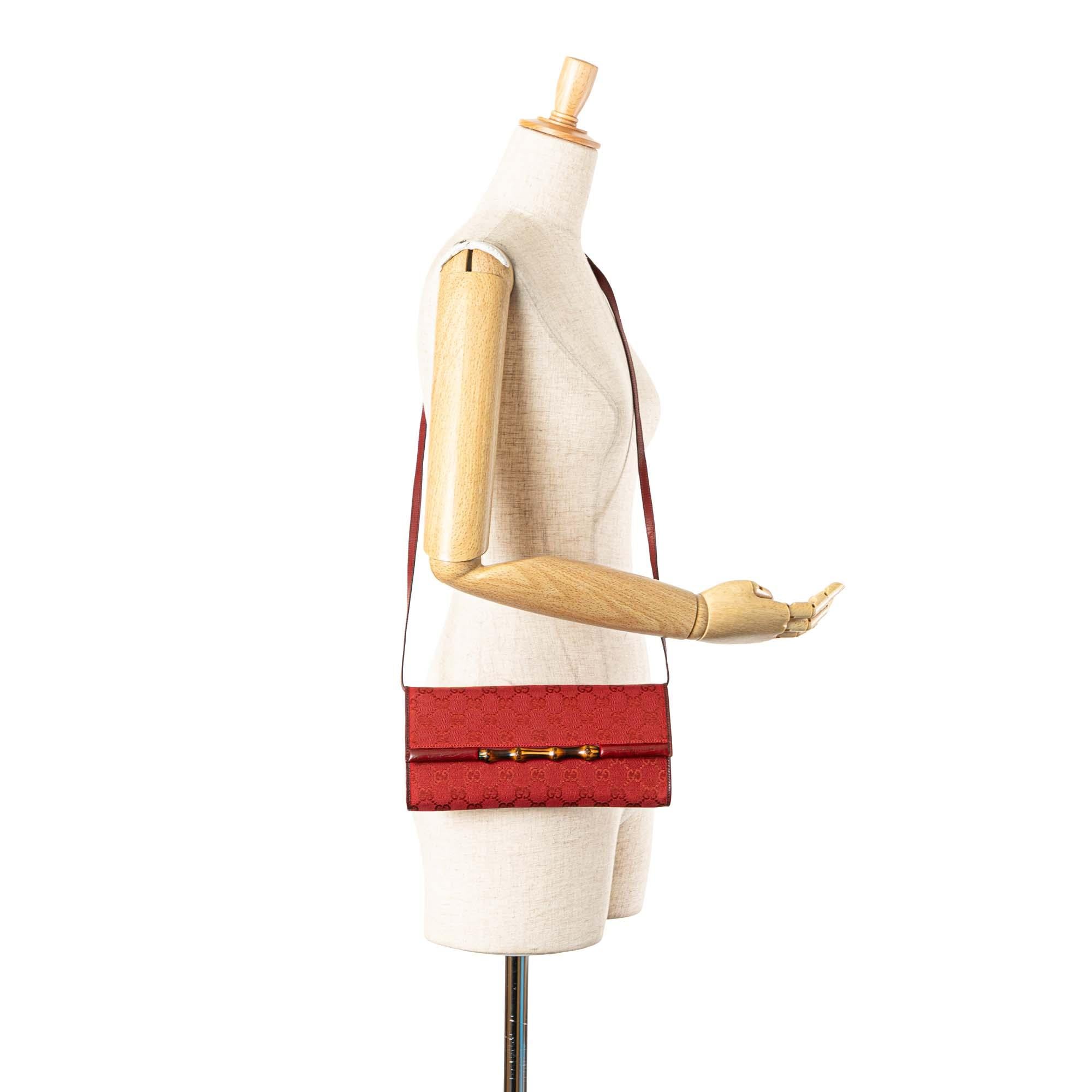 Gucci GG Canvas Bamboo Bar Crossbody