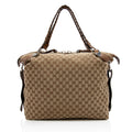 Gucci Gucci Canvas Bamboo Bar Large Tote - FINAL SALE (SHF-16660)