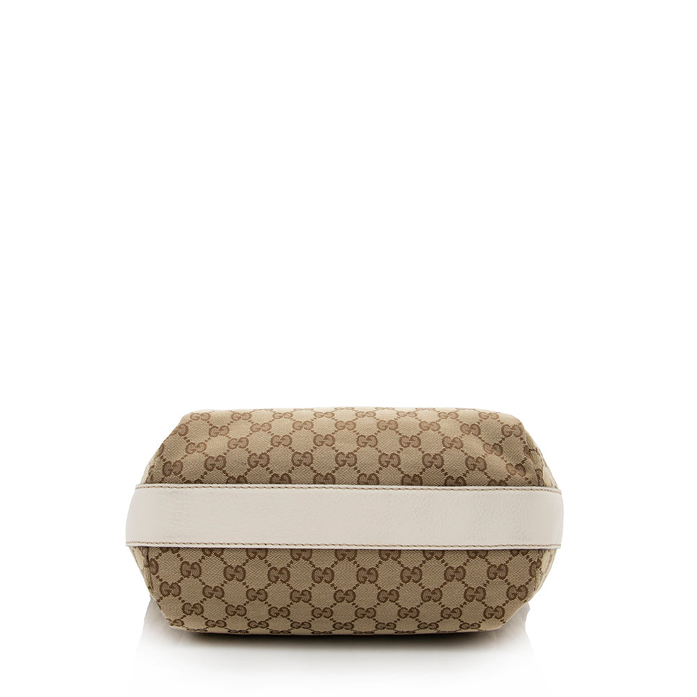 Gucci Gucci Canvas Bamboo Bar Medium Hobo (SHF-15565)