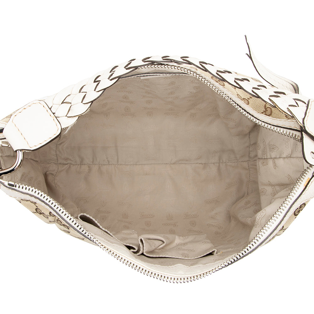 Gucci Gucci Canvas Bamboo Bar Medium Hobo (SHF-15565)