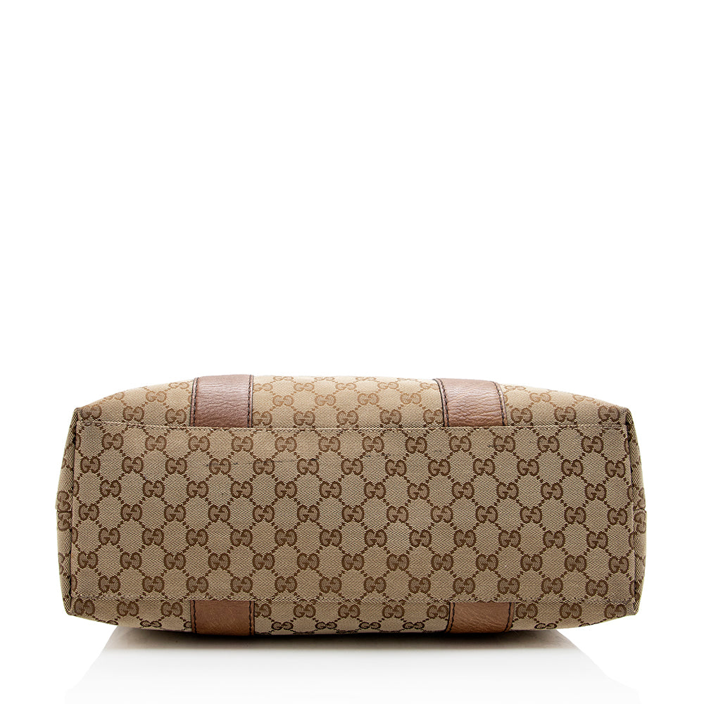 Gucci Gucci Canvas Bamboo Bar Medium Tote - FINAL SALE (SHF-17966)