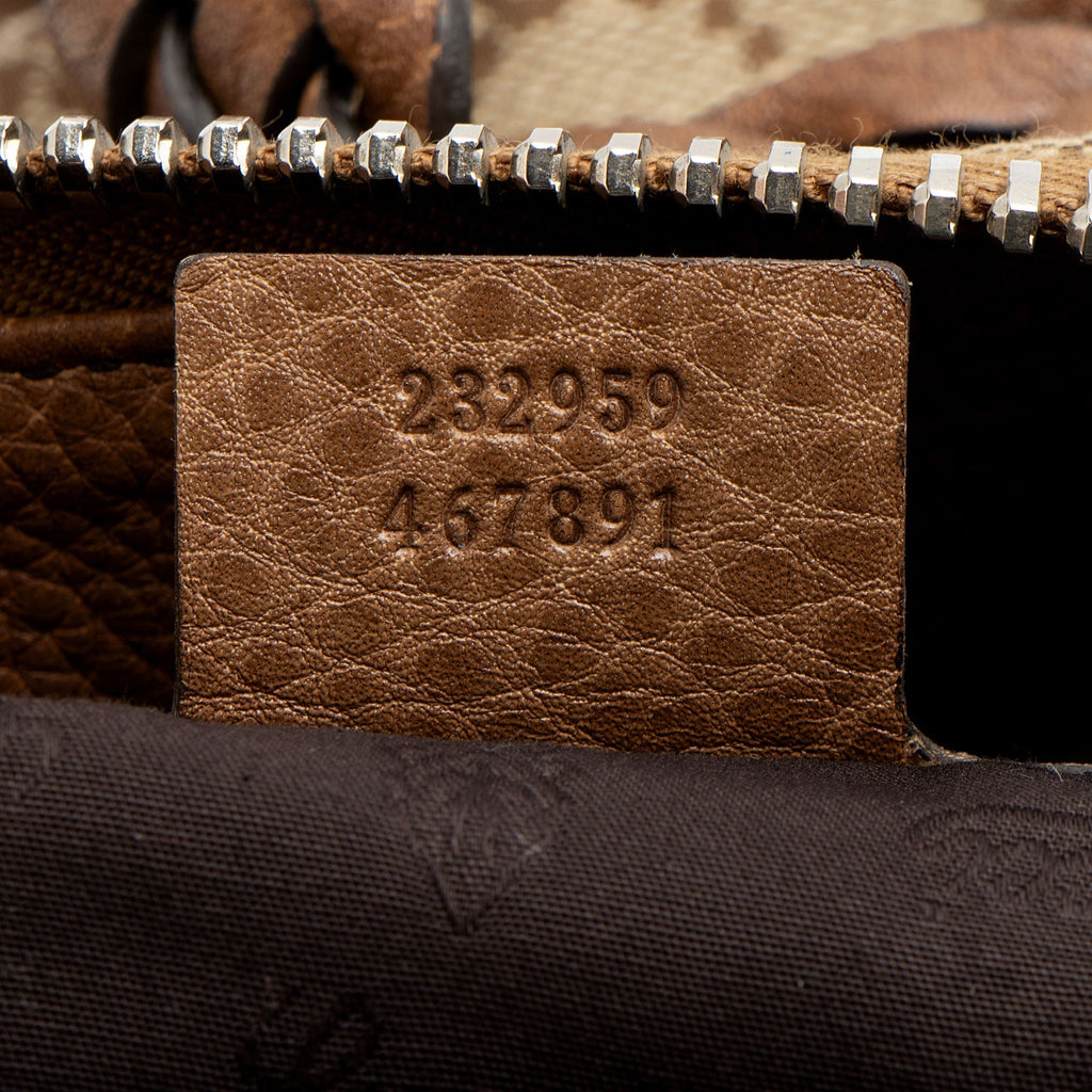 Gucci GG Canvas Bamboo Bar Medium Tote