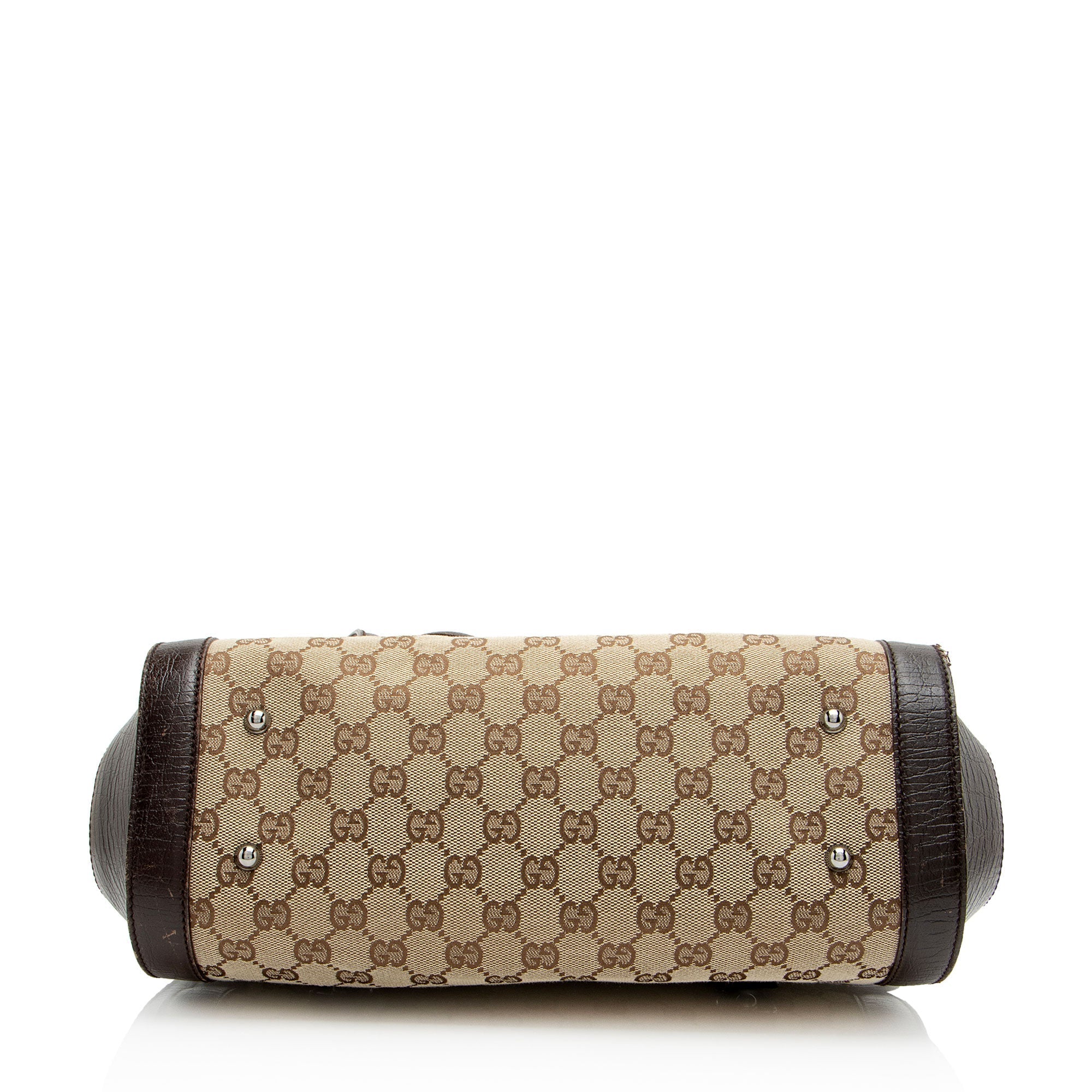 Gucci GG Canvas Bamboo Bullet Medium Satchel (SHF-QsKk05)