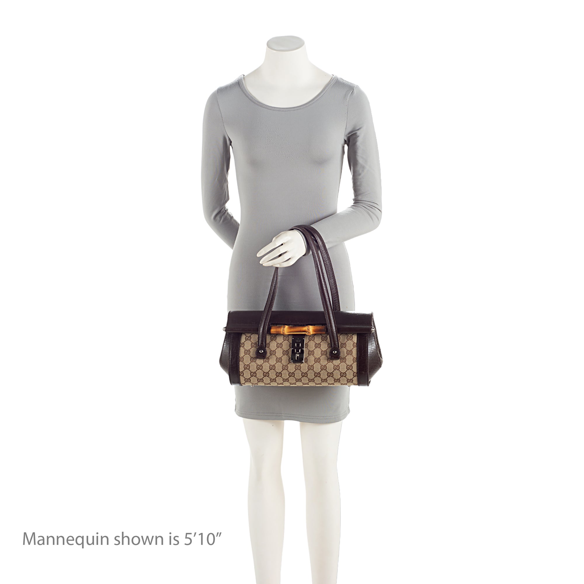 Gucci GG Canvas Bamboo Bullet Medium Satchel (SHF-QsKk05)