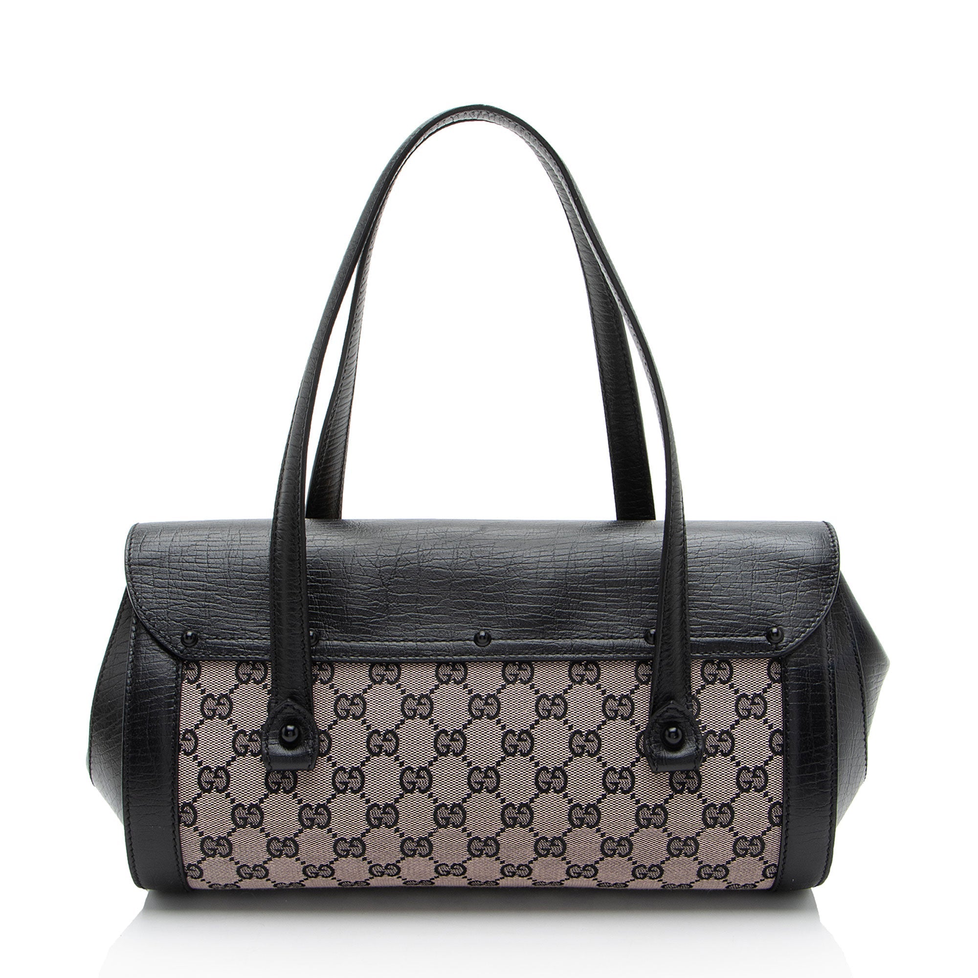 Gucci GG Canvas Bamboo Bullet Medium Satchel