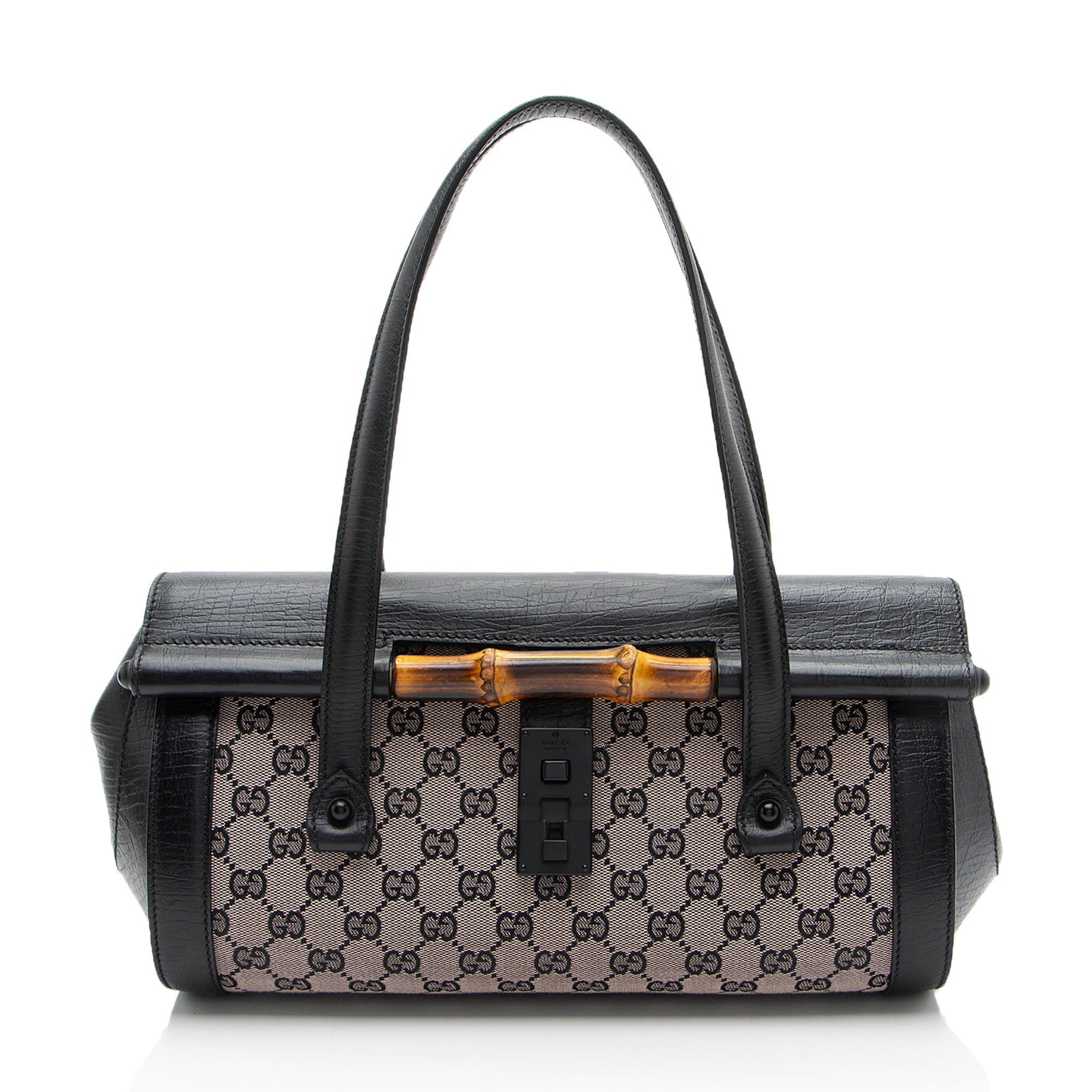 Gucci GG Canvas Bamboo Bullet Medium Satchel