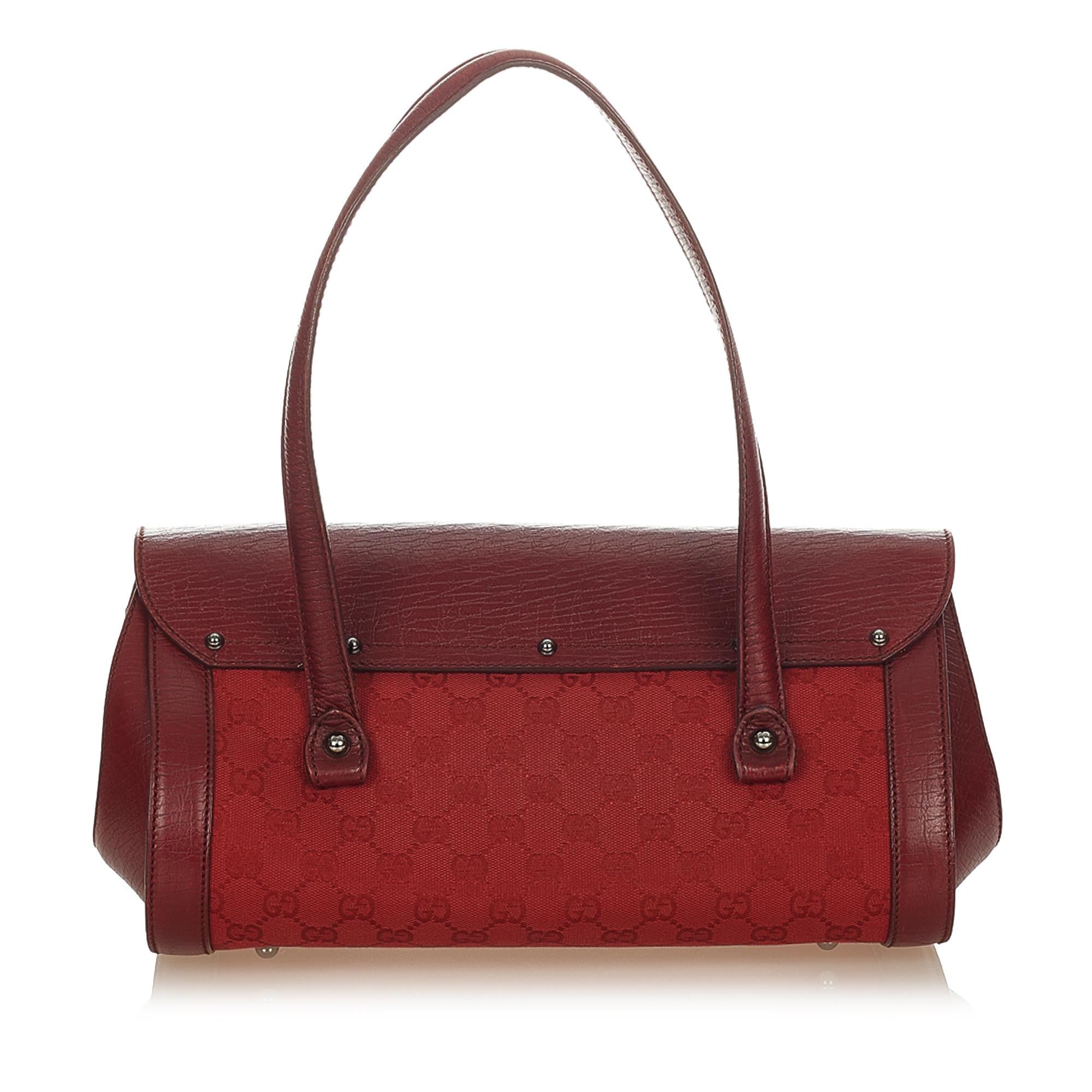 Gucci Gucci Canvas Bamboo Bullet Shoulder Bag (SHG-24915)