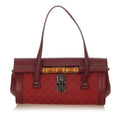 Gucci Gucci Canvas Bamboo Bullet Shoulder Bag (SHG-24915)