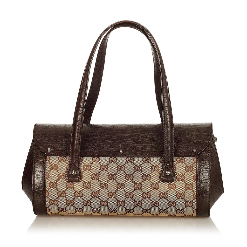 Gucci Gucci Canvas Bamboo Bullet Shoulder Bag (SHG-26346)