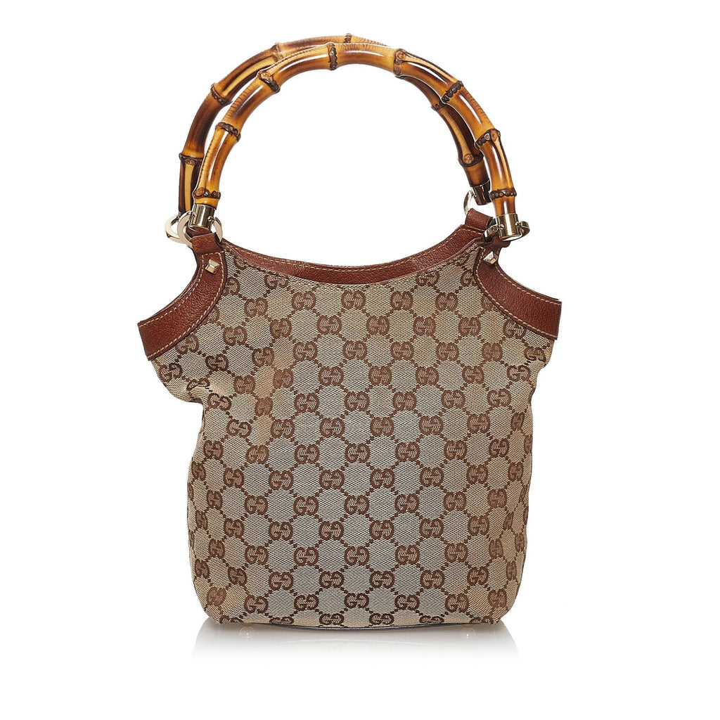Gucci Gucci Canvas Bamboo Handbag (SHG-29861)