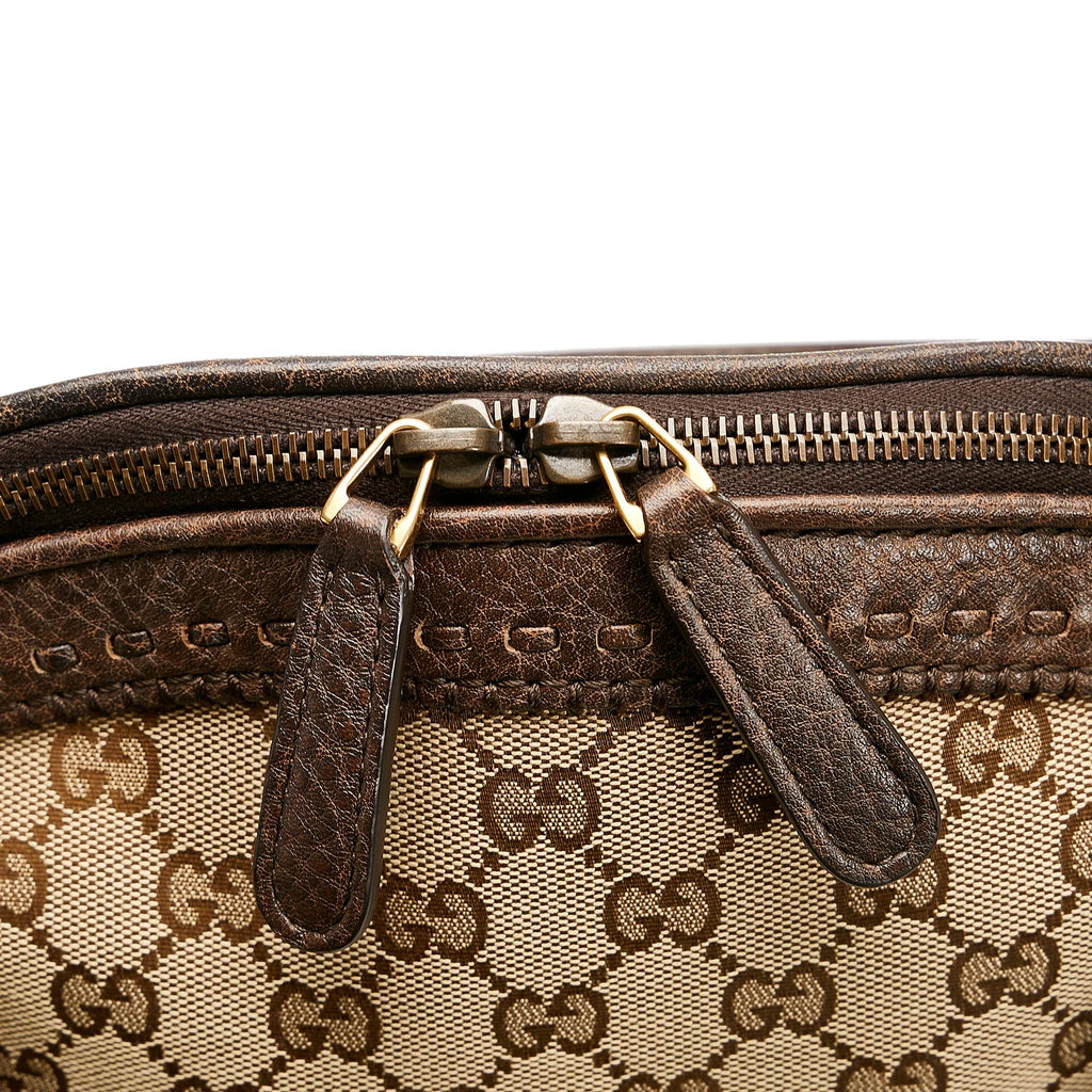 Gucci GG Canvas Bamboo Laidback Crafty Handbag (SHG-tR7vbL)