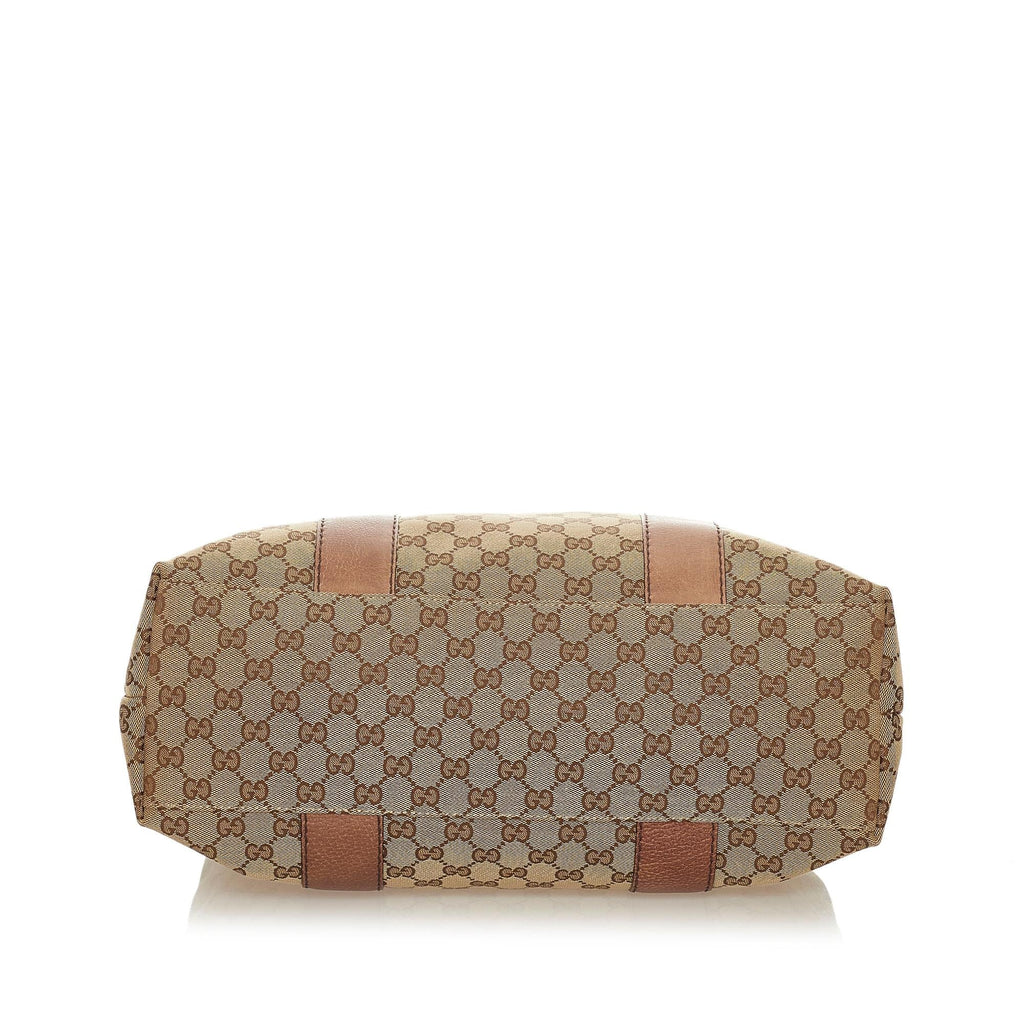 Gucci GG Canvas Bamboo Libeccio Tote Bag (SHG-28049)