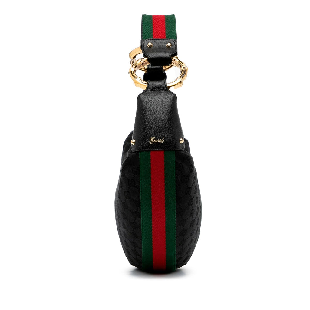 Gucci GG Canvas Bamboo Ring Hobo (SHG-3Ugmny)