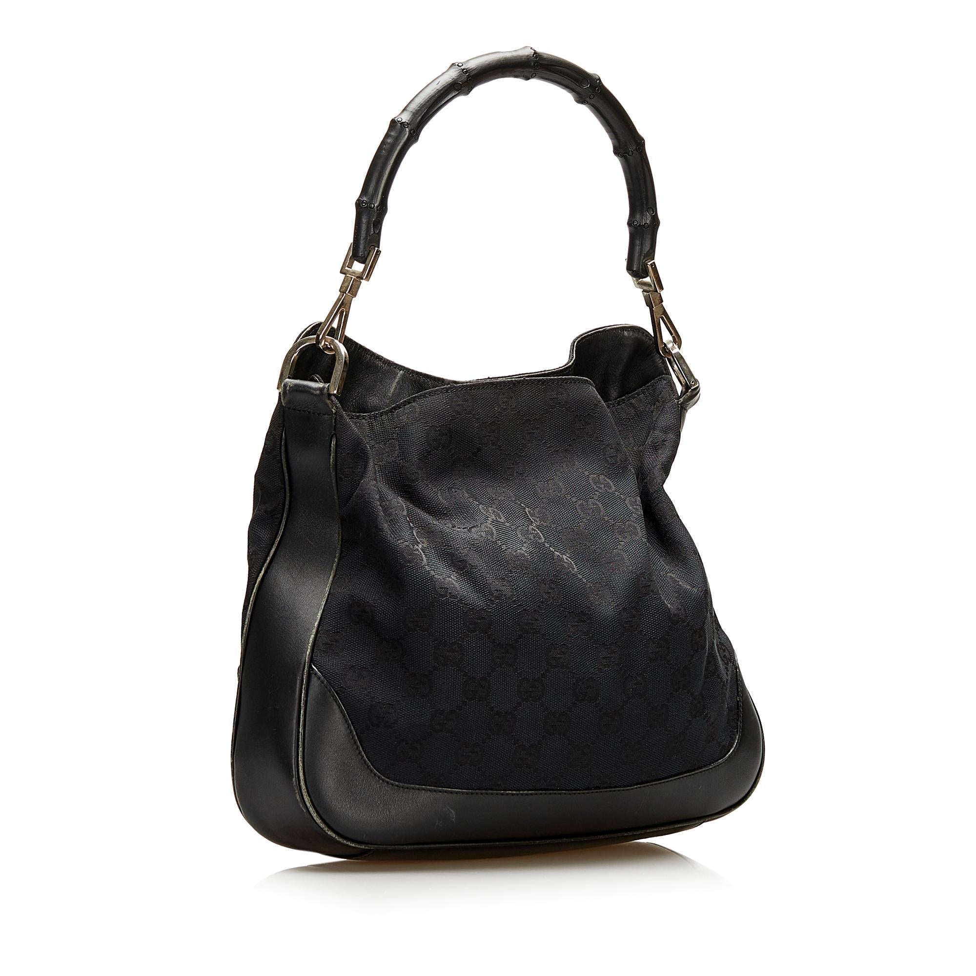 Gucci GG Canvas Bamboo Satchel (SHG-35630)