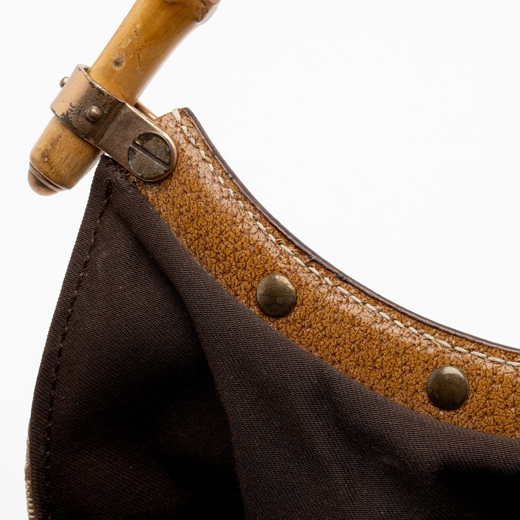 Gucci GG Canvas Bamboo Studded Small Hobo (SHF-EISNu2)