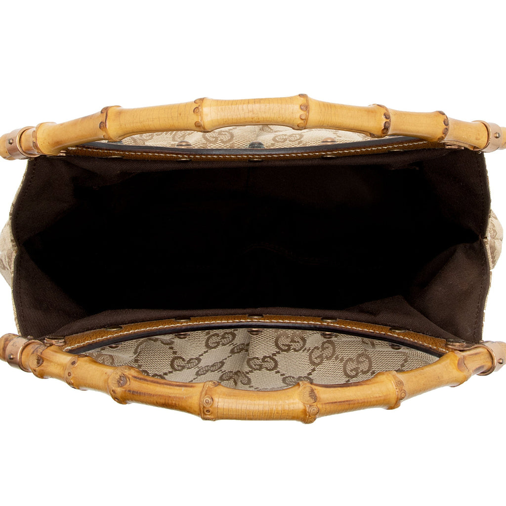 Gucci GG Canvas Bamboo Studded Small Hobo (SHF-EISNu2)