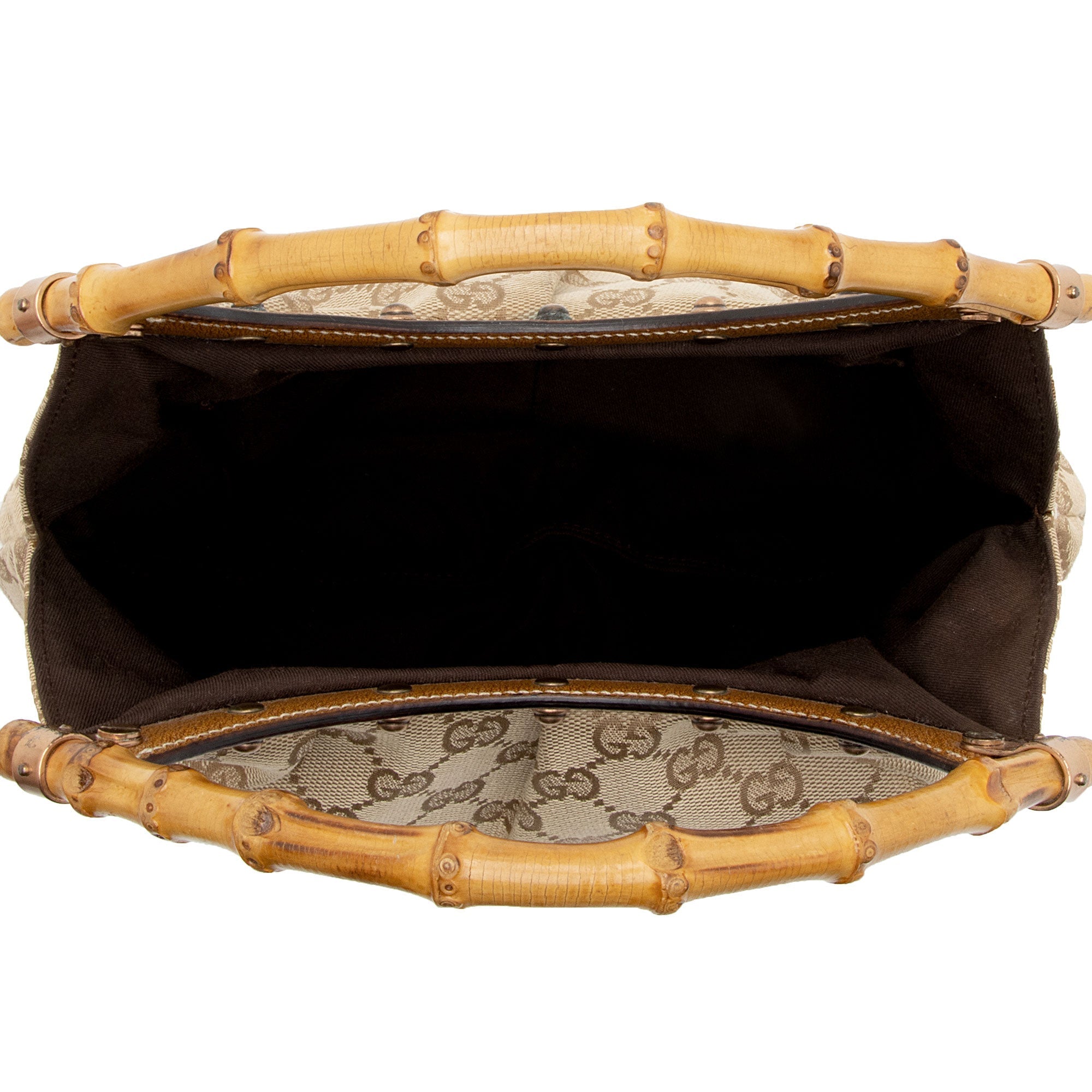 Gucci GG Canvas Bamboo Studded Small Hobo (SHF-EISNu2)