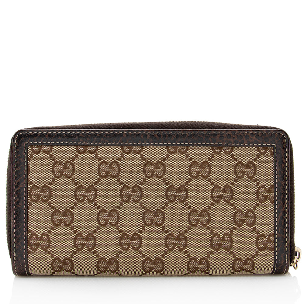 Gucci GG Canvas Bamboo Tassel Zip Around Wallet (SHF-21923)