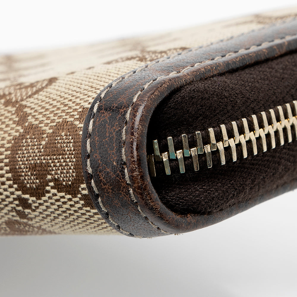 Gucci GG Canvas Bamboo Tassel Zip Around Wallet (SHF-21923)
