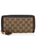 Gucci GG Canvas Bamboo Tassel Zip Around Wallet (SHF-21923)