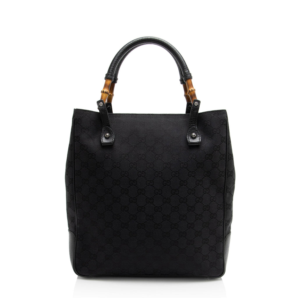 Gucci GG Canvas Bamboo Tote (SHF-1xRqYh)