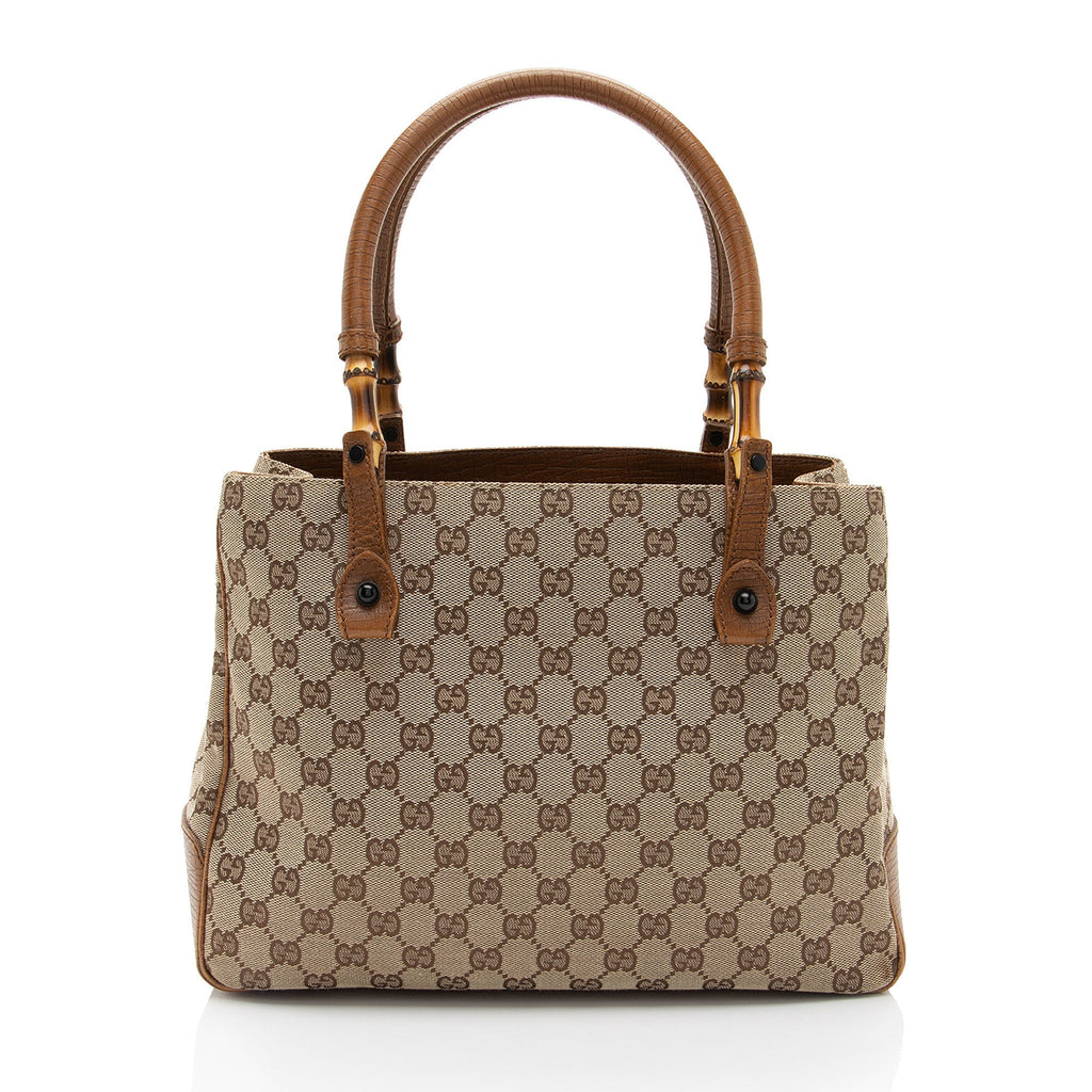 Gucci GG Canvas Bamboo Tote (SHF-a2g5Be)