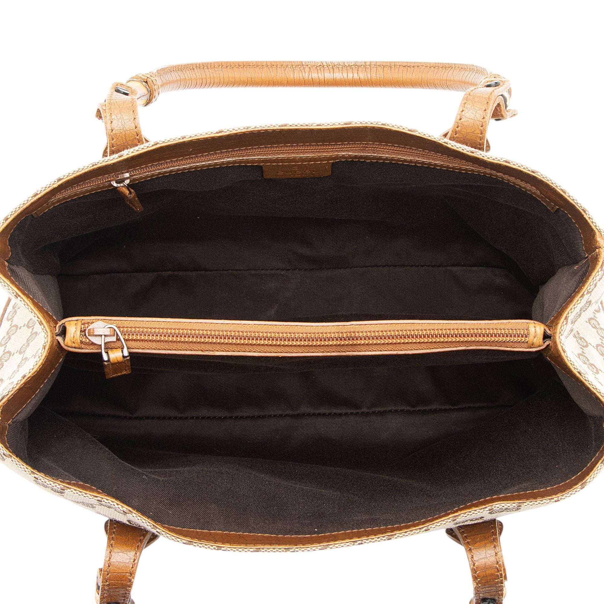 Gucci GG Canvas Bamboo Tote (SHF-a2g5Be)
