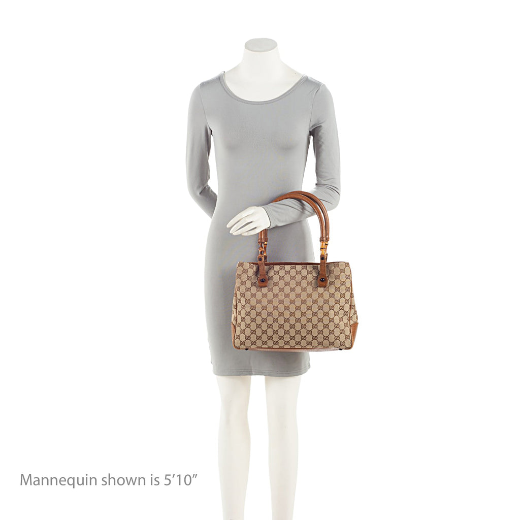Gucci GG Canvas Bamboo Tote (SHF-CF73dz)