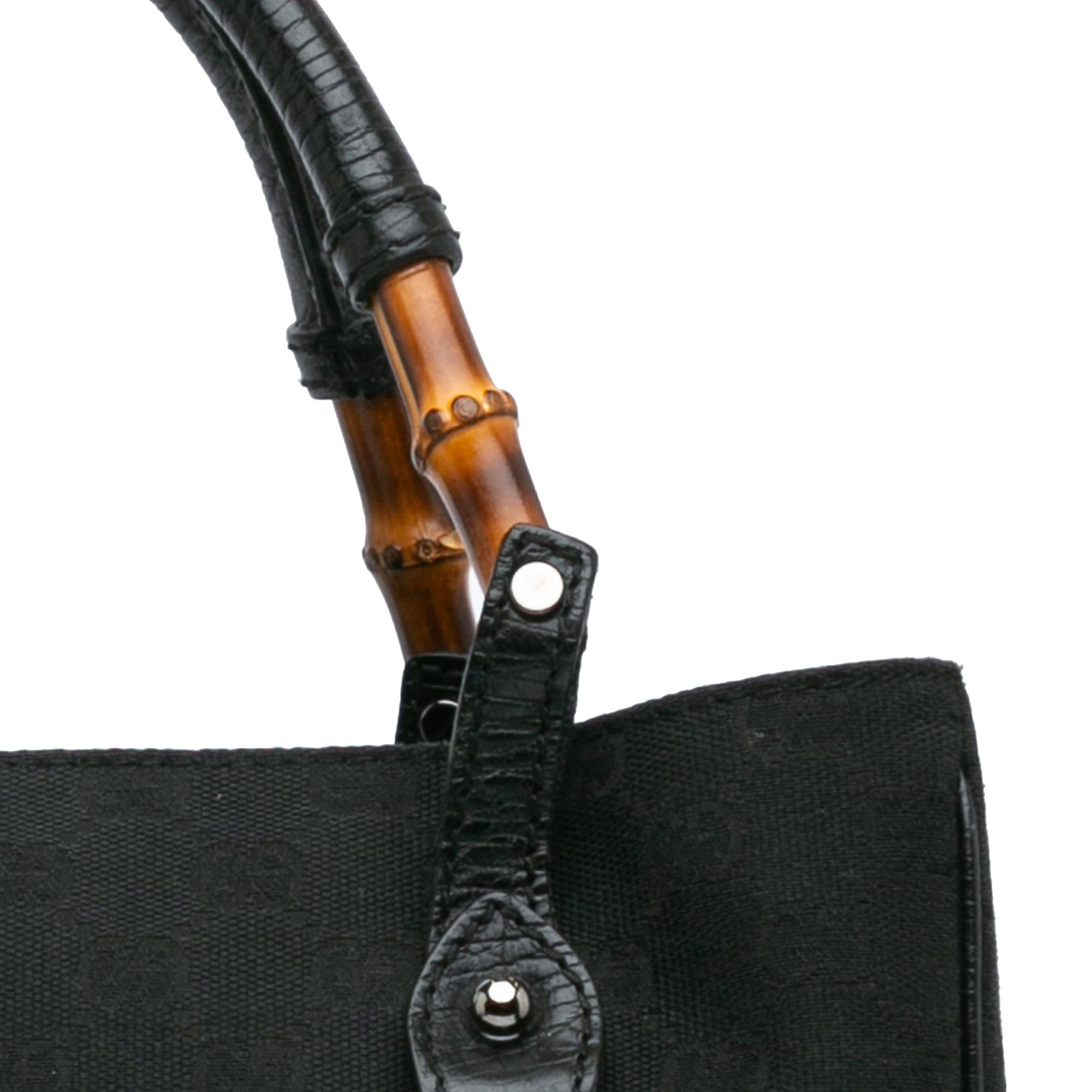 Gucci GG Canvas Bamboo Tote (SHG-b7lQHd)