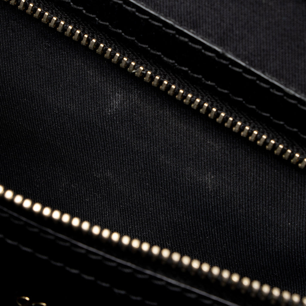 Gucci Leather Studded Web Bamboo Bullet Medium Satchel