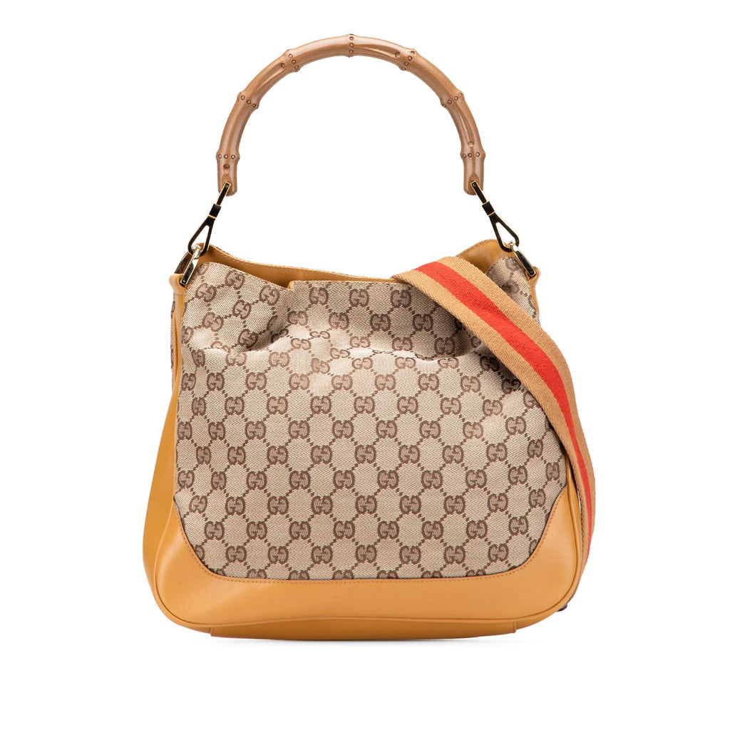 Gucci GG Canvas Bamboo Web Satchel