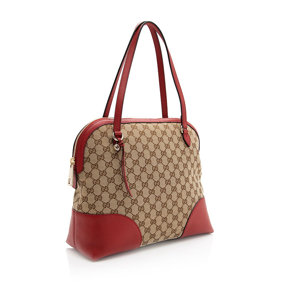Gucci Gucci Canvas Bree Dome Shoulder Bag (SHF-20626)