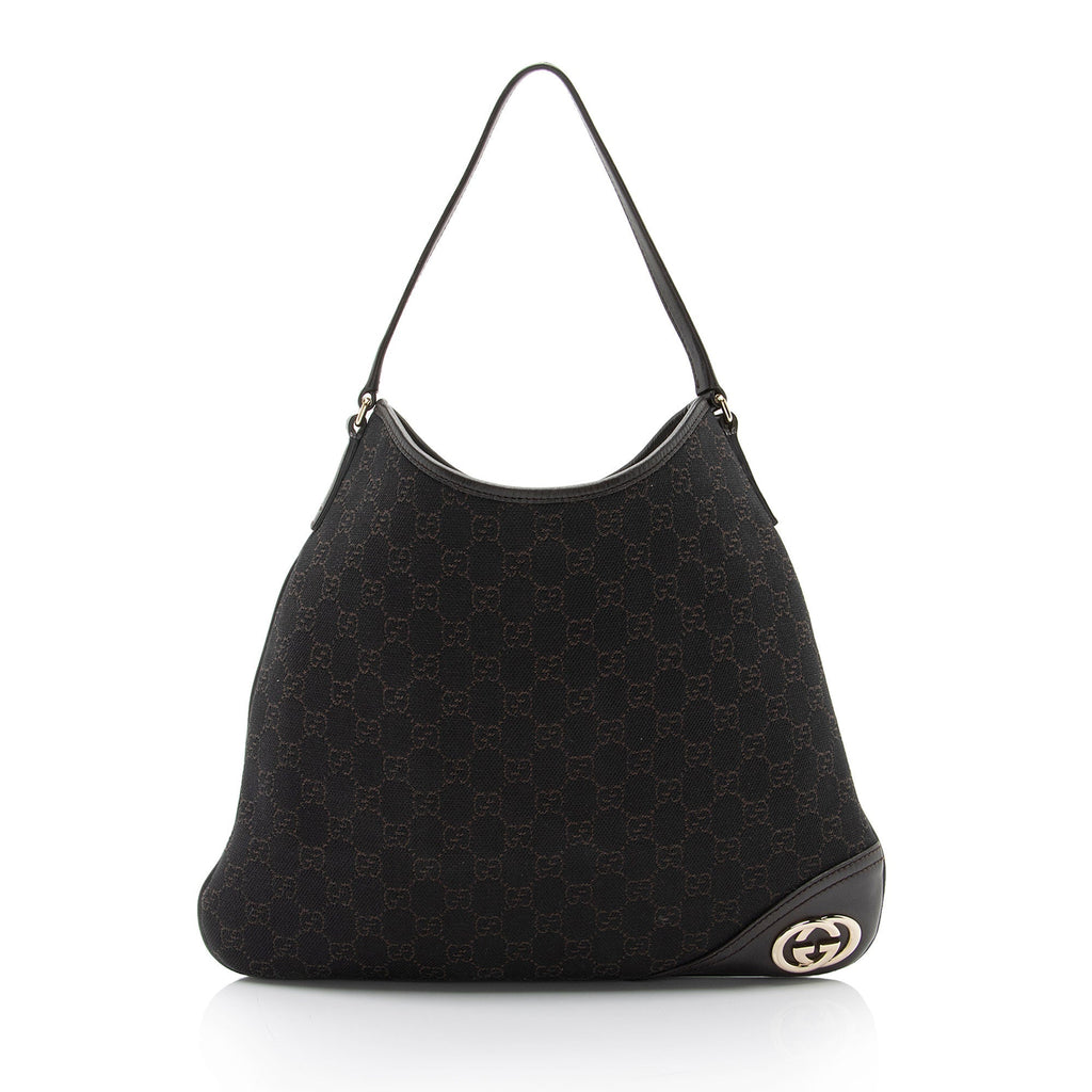 Gucci GG Canvas Britt Medium Hobo (SHF-nj2RBV)