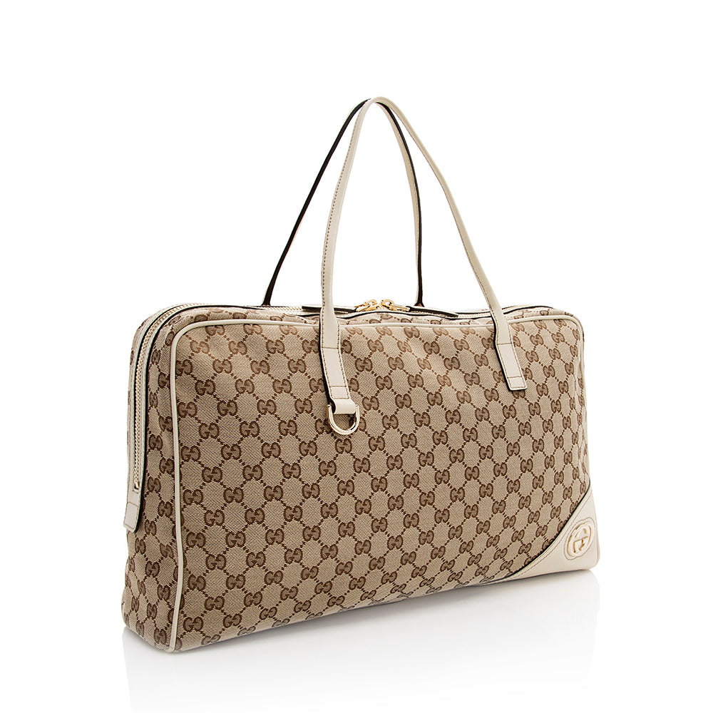 Gucci Gucci Canvas Britt Satchel (SHF-19241)