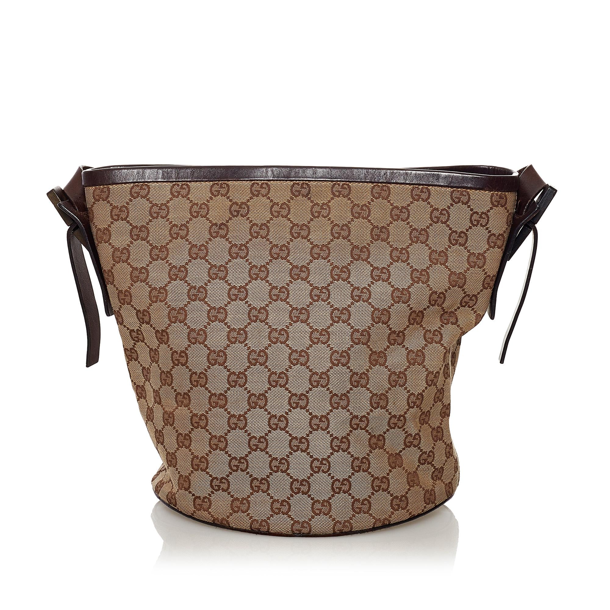 Gucci Gucci Canvas Bucket Bag (SHG-32842)