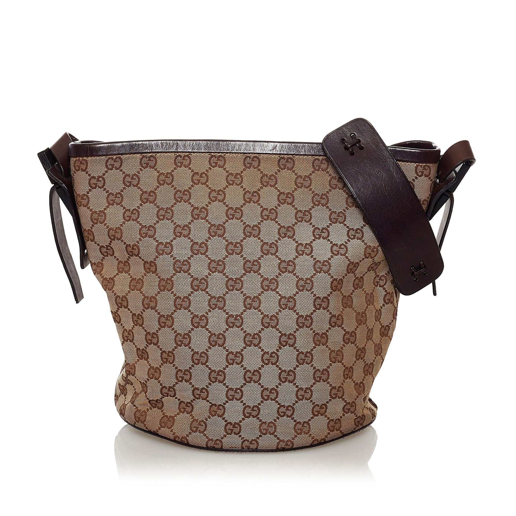 Gucci Gucci Canvas Bucket Bag (SHG-32842)