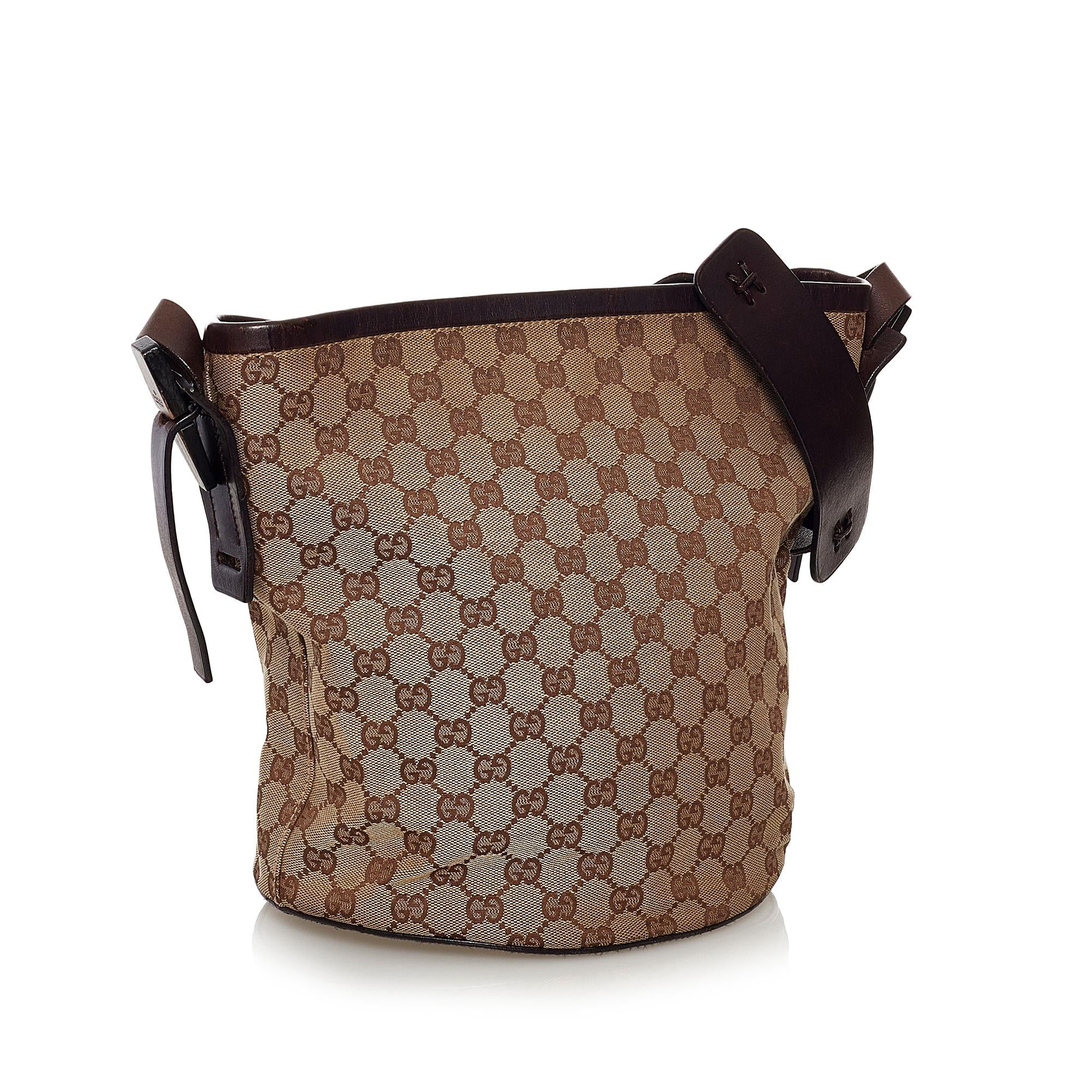 Gucci Gucci Canvas Bucket Bag (SHG-32842)