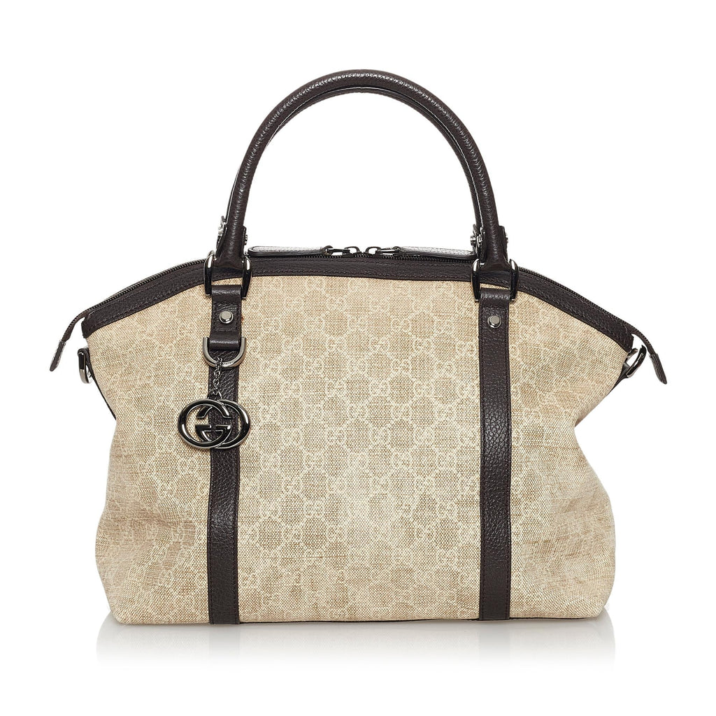 Gucci Gucci Canvas Charm Dome Satchel (SHG-30969)