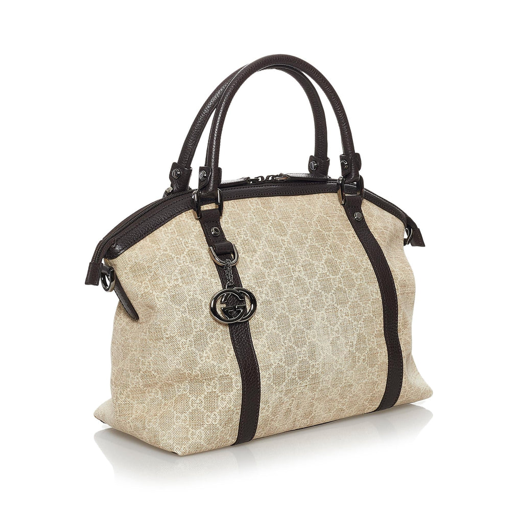 Gucci Gucci Canvas Charm Dome Satchel (SHG-30969)