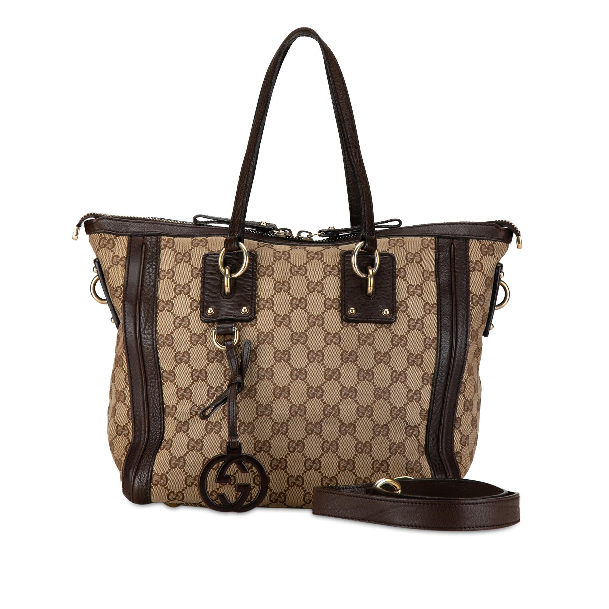 Gucci GG Canvas Charm Satchel (SHG-M7VWtv)