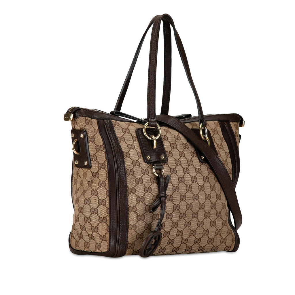 Gucci GG Canvas Charm Satchel (SHG-M7VWtv)
