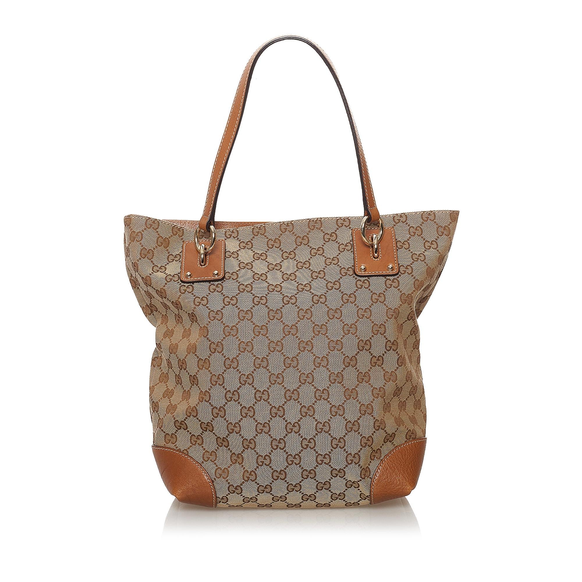 Gucci GG Canvas Charm Tote Bag (SHG-32521)