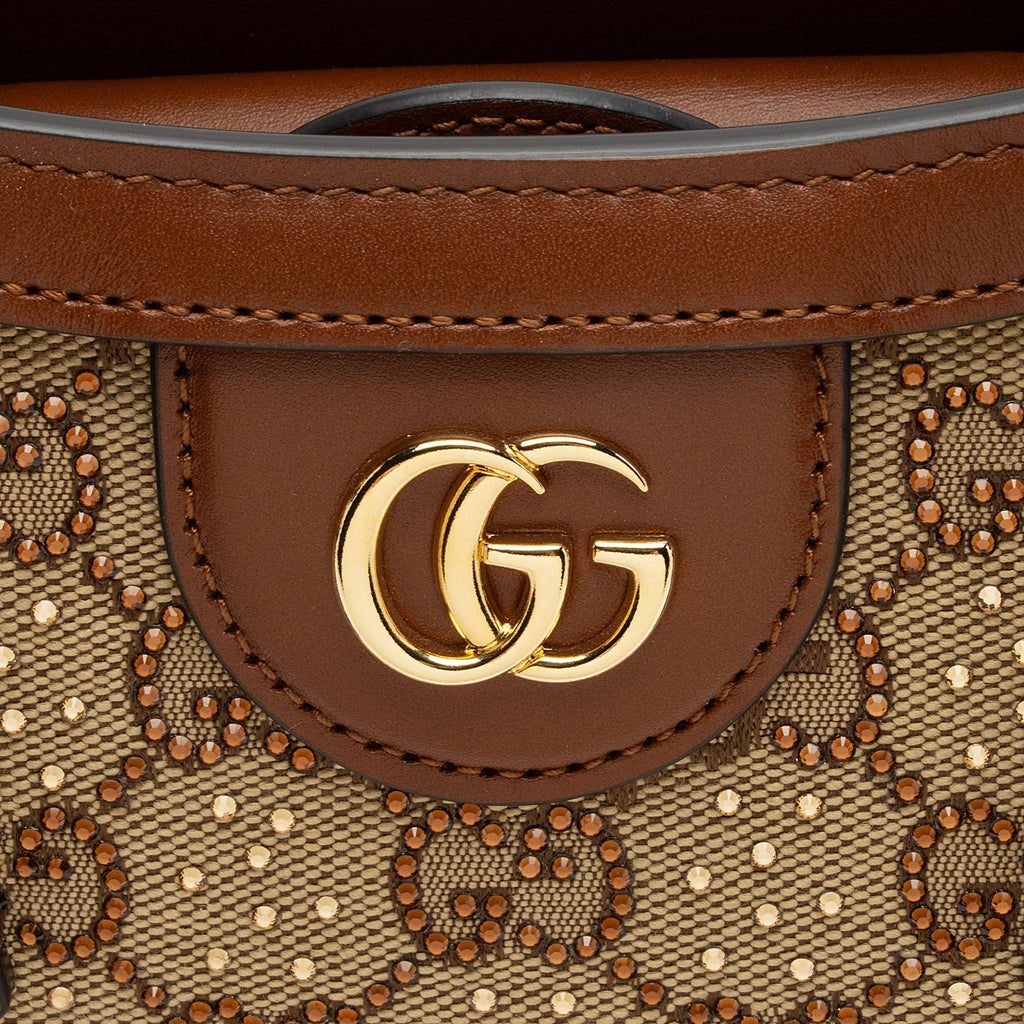 Gucci Crystal GG Canvas Bamboo Diana Mini Tote (SHF-E7QQjx)